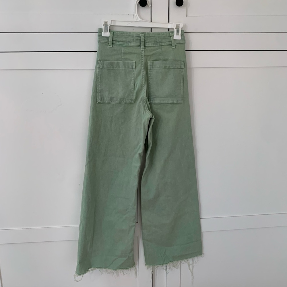 Zara Green High Waist Wide Leg Jeans Size 2 - Picture 6 of 6